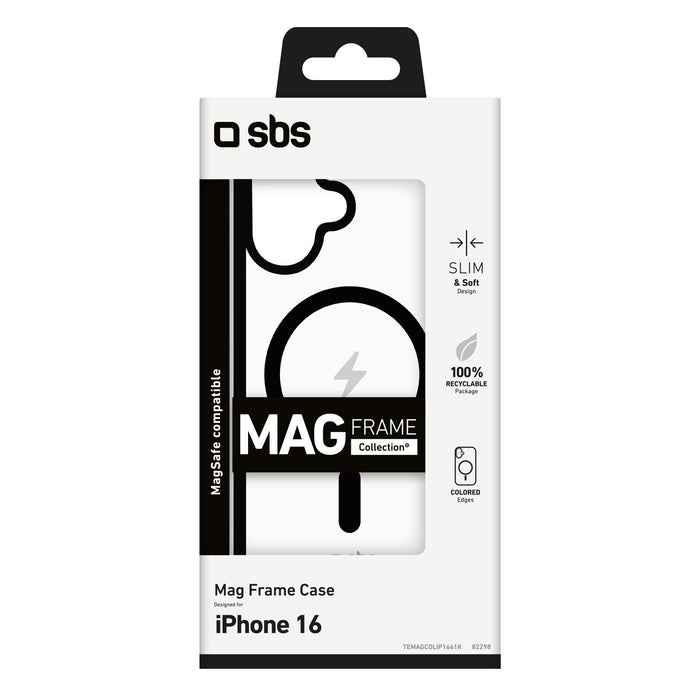 EAN 8018417482298 - SBS Mag frame funda para teléfono móvil 15,5 cm (6.1") Negro, Transparente imagen 2