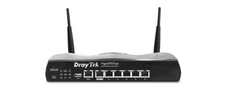 EAN 4710484741226 - DrayTek Vigor 2927Lac router inalámbrico Gigabit Ethernet Doble banda (2,4 GHz / 5 GHz) 4G Negro imagen 1
