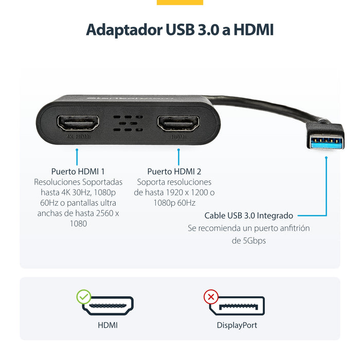 EAN 0065030868952 - StarTech.com USB32HD2 Adaptador gráfico USB 3840 x 2160 Pixeles Negro imagen 6