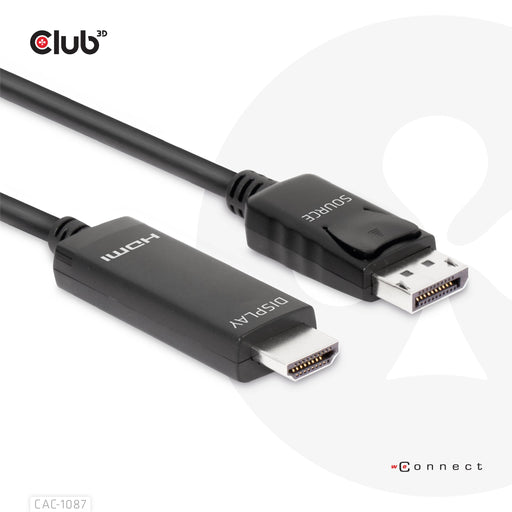 EAN 8719214472436 - CLUB3D CAC-1087 adaptador de cable de vídeo 3 m DisplayPort HDMI Negro imagen 2