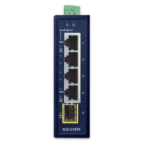 EAN 4711605284448 - PLANET IGS-510TF switch No administrado Gigabit Ethernet (10/100/1000) Azul imagen 2
