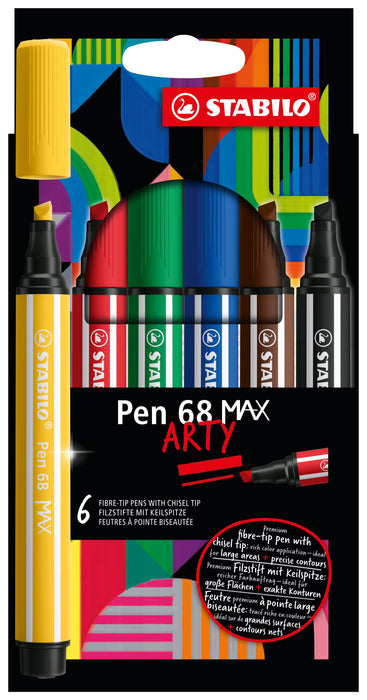 EAN 4006381590006 - STABILO Pen 68 MAX rotulador Negro, Azul, Marrón, Verde, Rojo, Amarillo 6 pieza(s) imagen 1