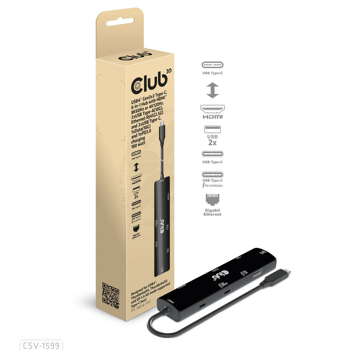 EAN 8719214472566 - CLUB3D CSV-1599 base para portátil y replicador de puertos USB 3.2 Gen 1 (3.1 Gen 1) Type-C Negro imagen 6