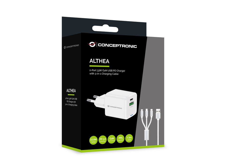 EAN 4015867236482 - Conceptronic ALTHEA16W cargador de dispositivo móvil Universal Blanco Corriente alterna Carga rápida Inte imagen 3