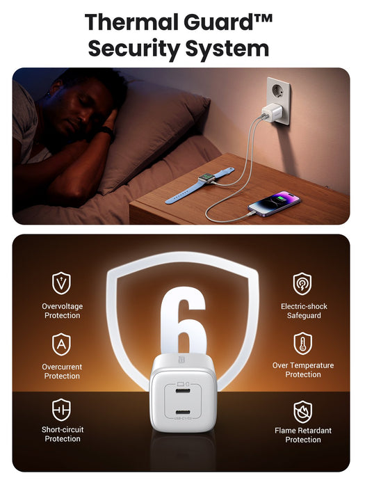 EAN 6941876213276 - Ugreen 15327 cargador de dispositivo móvil Universal Blanco Corriente alterna Carga rápida Interior imagen 14