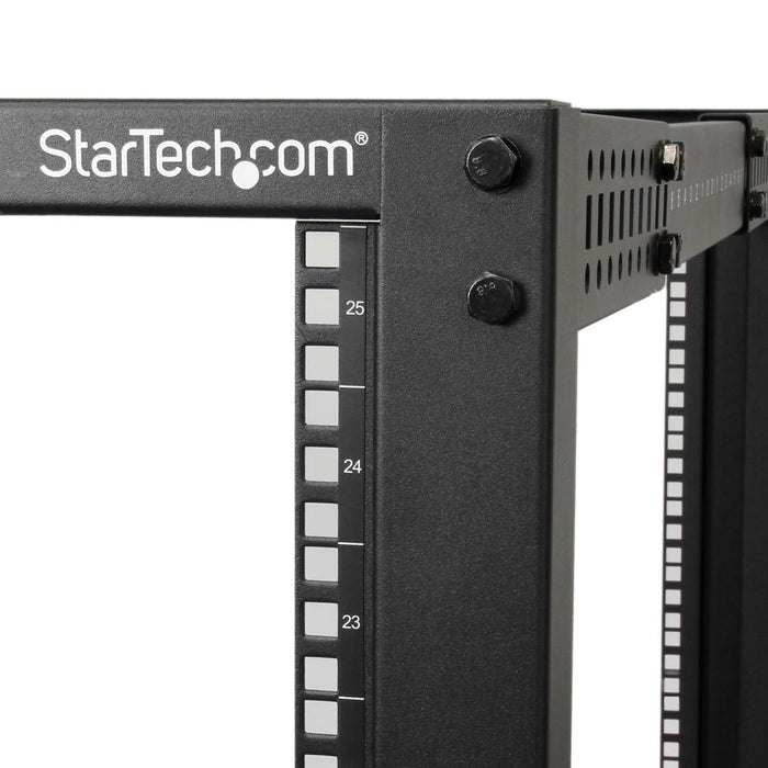 EAN 0065030858519 - StarTech.com 4POSTRACK25U armario rack Rack o bastidor independiente Negro imagen 5
