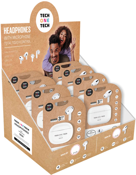 EAN 8436546594314 - TECH ONE TECH TEC1420 auricular y casco Inalámbrico Llamadas/Música Bluetooth Blanco imagen 1