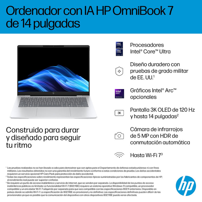 EAN 199251569197 - HP OmniBook 7 AI 14-fr0011ns Intel Core Ultra 5 225U Portátil 35,6 cm (14") 2K 16 GB LPDDR5-SDRAM 1 TB SSD imagen 11