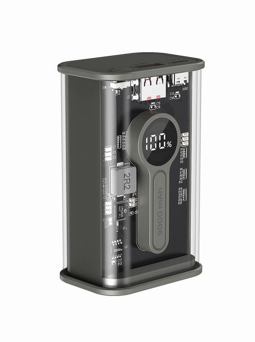 EAN 8716309127103 - Gembird PB09-TQC3-01 batería externa Polímero de litio 9000 mAh Negro, Transparente imagen 3