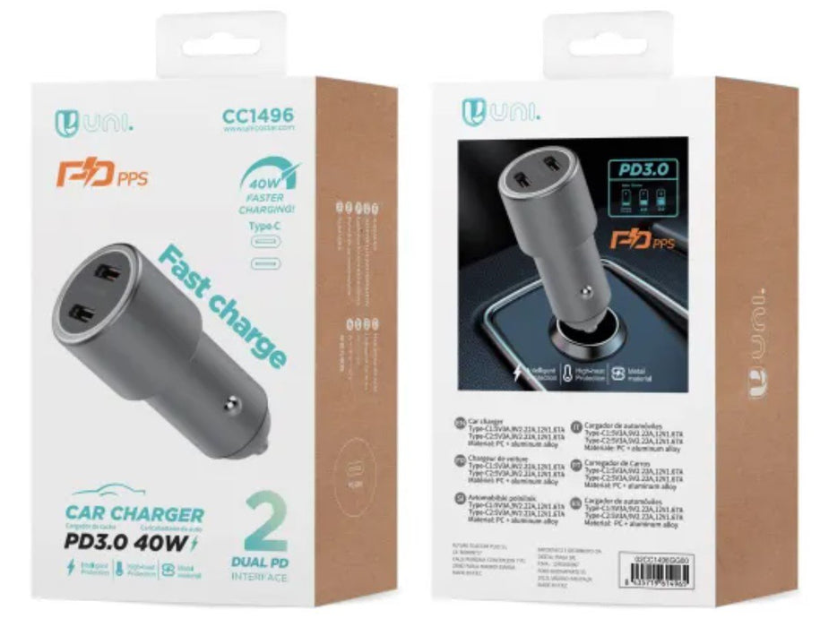 EAN 8435719614965 - UNICO CC1496 cargador de dispositivo móvil Smartphone, Universal Gris Encendedor de cigarrillos Carga ráp imagen 2