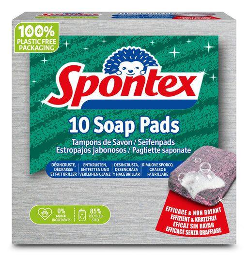 EAN 3384126720217 - Spontex 3384126720217 esponja Rectangular Acero Gris 10 pieza(s) imagen 1