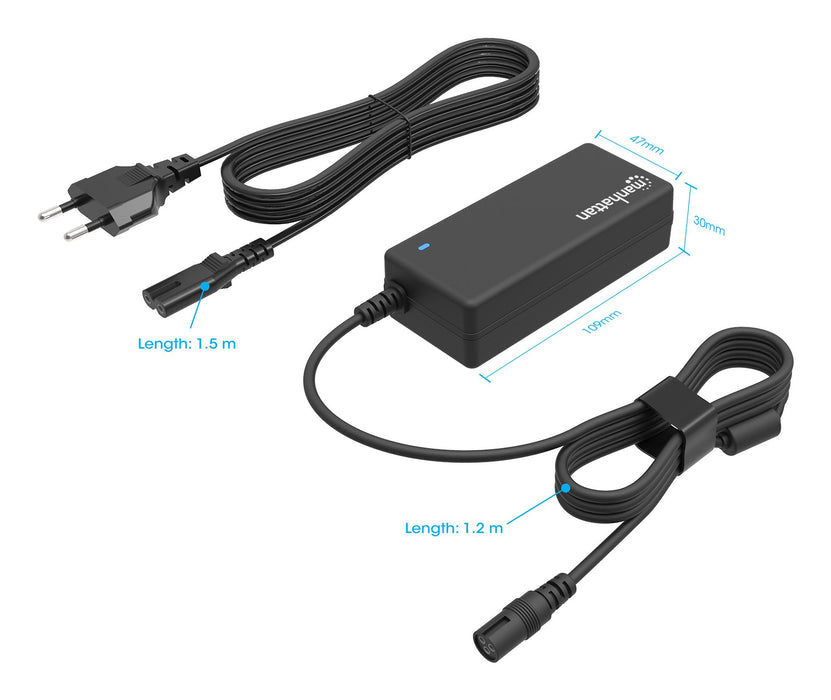 EAN 0766623180962 - Manhattan 180962 adaptador e inversor de corriente Interior 65 W Negro imagen 5