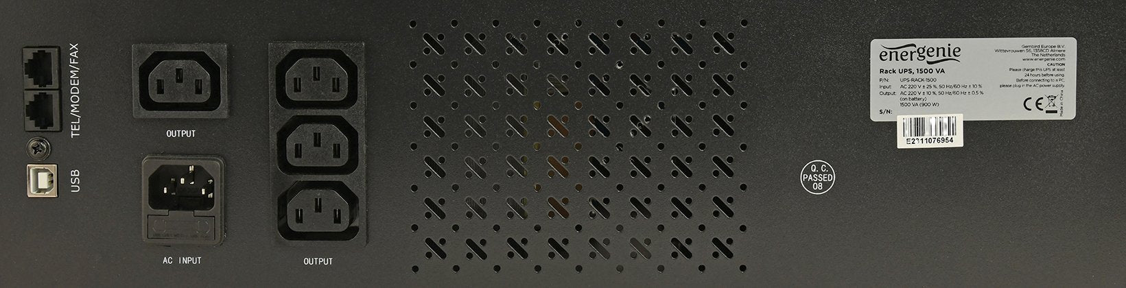 EAN 8716309074797 - Gembird - Ups rack 19'' 3.4u 1500va, 4xiec 230v out, iec14 in,rj11, usb, lcd sistema de alimentación inin imagen 3