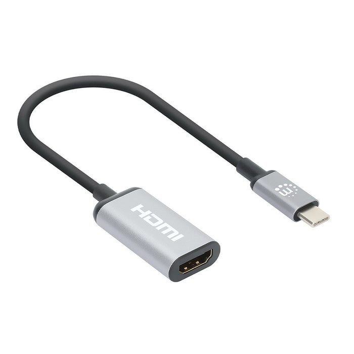 EAN 766623153706 - Manhattan 153706 adaptador de cable de vídeo 0,15 m USB Tipo C HDMI tipo A (Estándar) Negro, Plata imagen 3