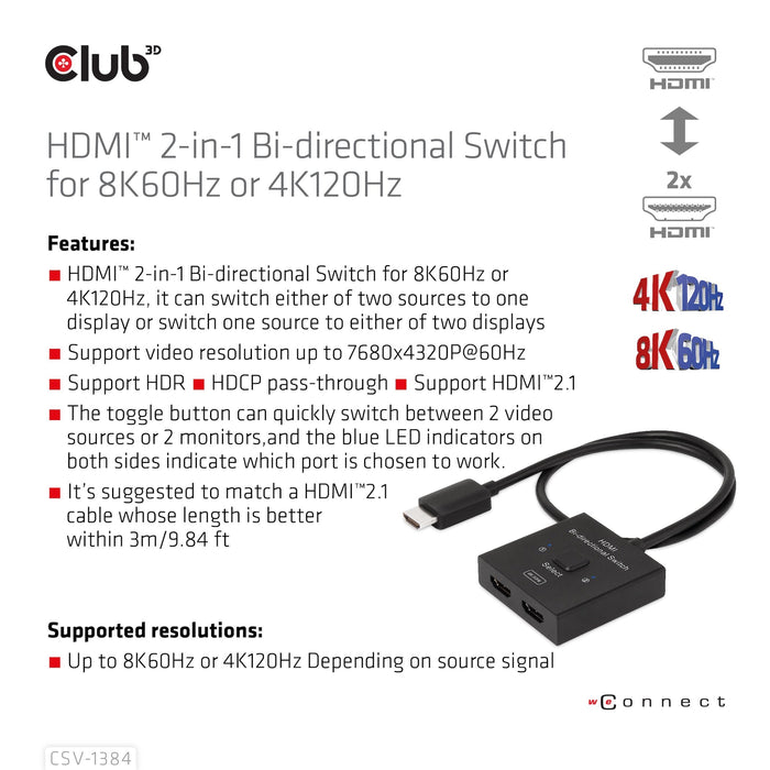 EAN 8719214472832 - CLUB3D CSV-1384 interruptor KVM imagen 10