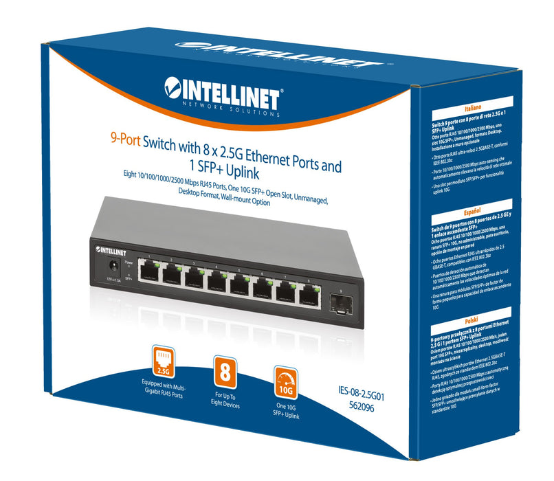 EAN 0766623562096 - Intellinet 562096 switch No administrado 2.5G Ethernet (100/1000/2500) Negro imagen 8