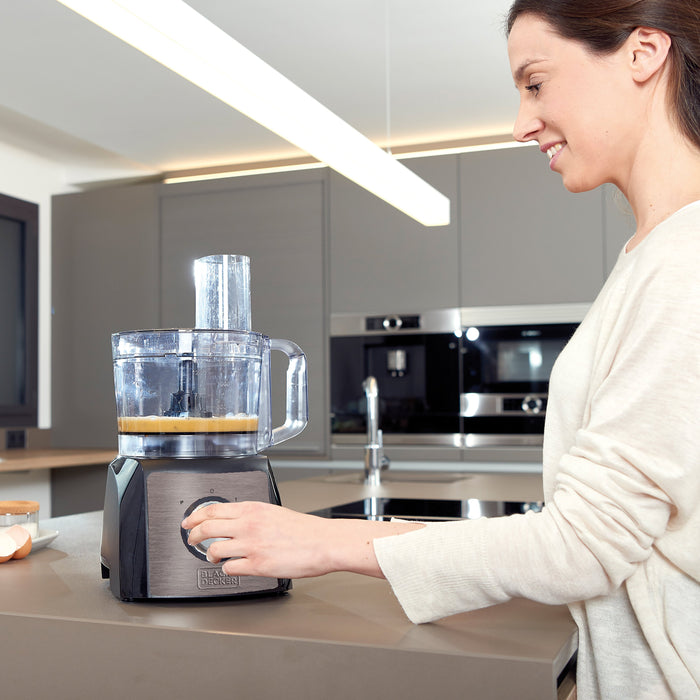 EAN 8432406250055 - Black & Decker BXFPA1200E robot de cocina 1200 W 1,5 L Negro, Acero inoxidable imagen 2