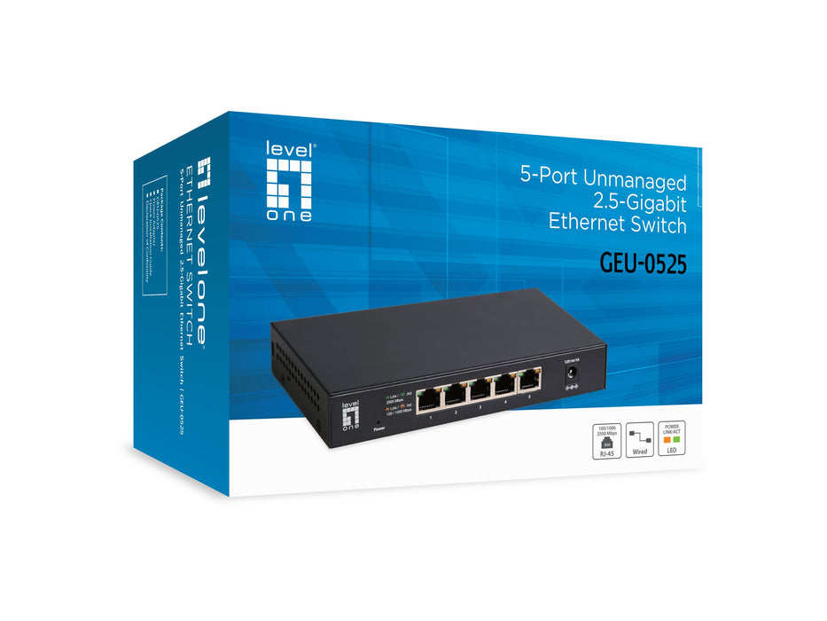 EAN 4015867237793 - LevelOne GEU-0525 switch No administrado 2.5G Ethernet (100/1000/2500) Negro imagen 6