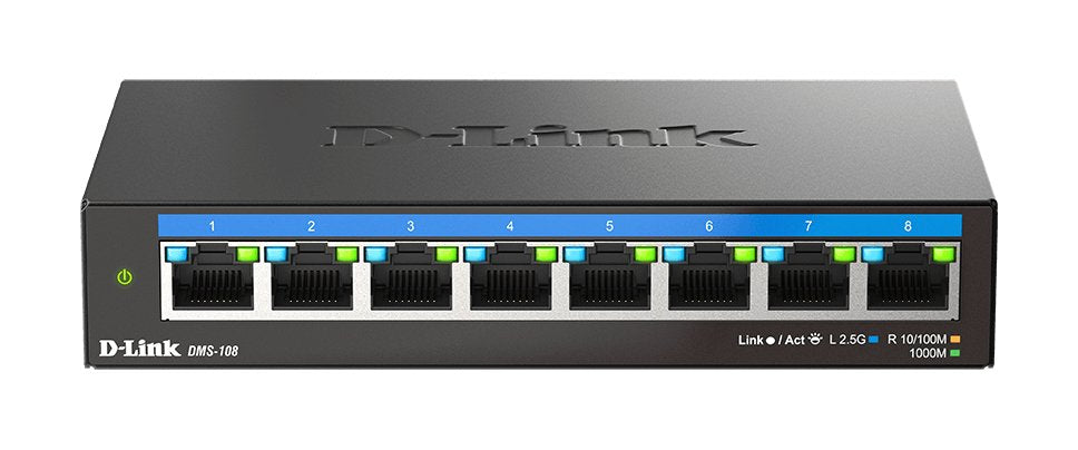 EAN 0790069469459 - D-Link DMS-108 No administrado L2 2.5G Ethernet (100/1000/2500) Negro imagen 2