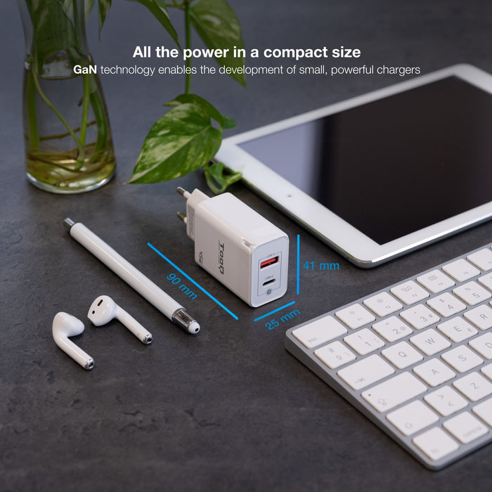 EAN 8433281012578 - TooQ TQWC-GANQCPD45WT cargador de dispositivo móvil Universal Corriente alterna Carga rápida Interior imagen 3