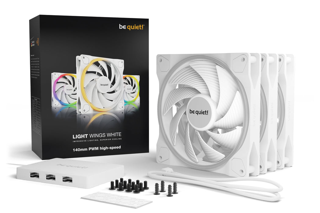 EAN 4260052190265 - be quiet! Light Wings White | 140mm PWM high-speed Triple-Pack Carcasa del ordenador Ventilador 14 cm Bla imagen 5