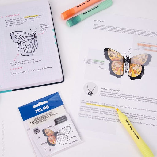 EAN 8411574102007 - Milan 411260050 etiqueta autoadhesiva Plaza Desmontable Transparente, Blanco 50 pieza(s) imagen 2