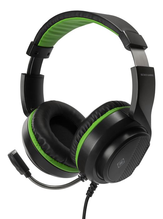 EAN 7333048051417 - Deltaco Gaming GAM-128 auricular y casco Auriculares Alámbrico Diadema Juego Negro, Verde imagen 1