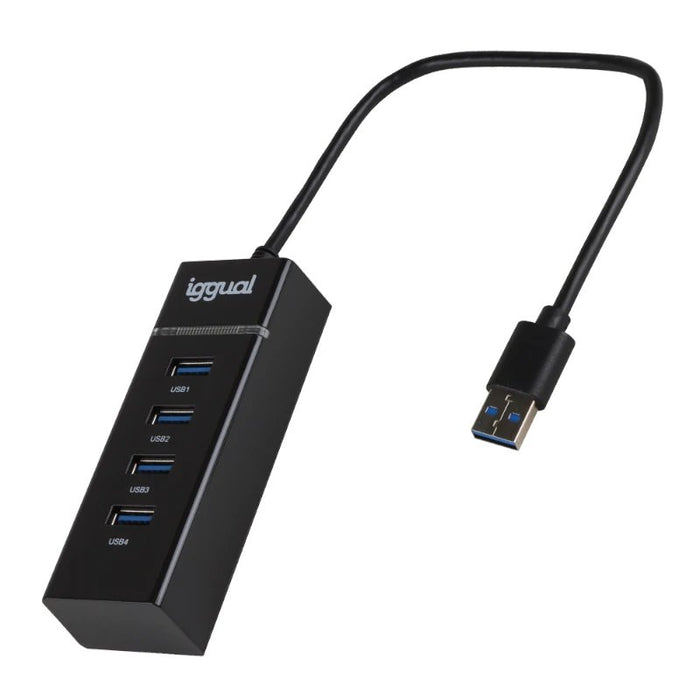 EAN 8435364319246 - iggual IGG319246 hub de interfaz USB 3.2 Gen 1 (3.1 Gen 1) Type-A 5000 Mbit/s Negro imagen 1