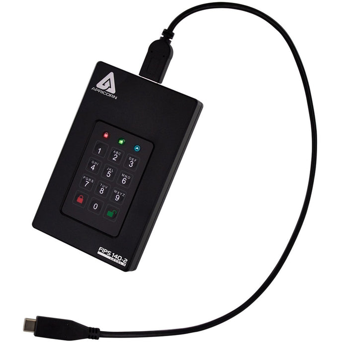 EAN 708326914727 - Apricorn Aegis Fortress L3 disco duro externo 1 TB 5400 RPM Micro-USB B 3.2 Gen 1 (3.1 Gen 1) Negro imagen 3