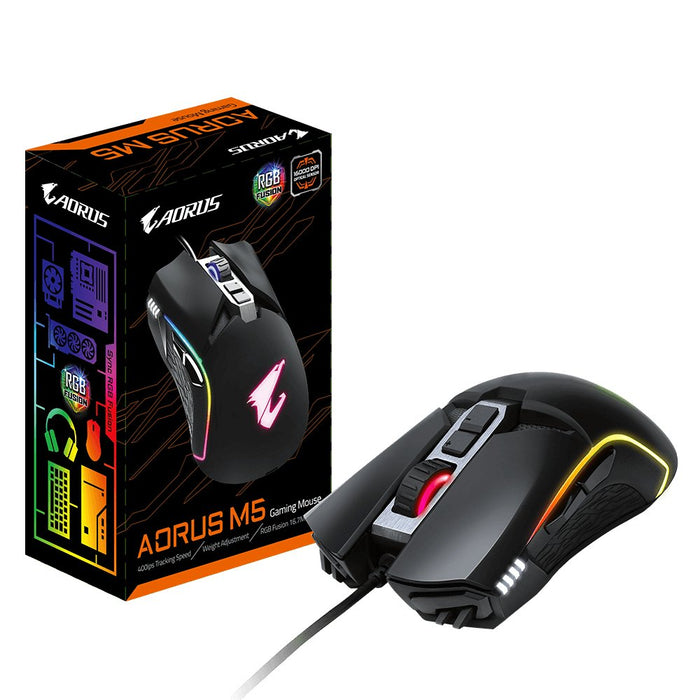 EAN 0813567025481 - GIGABYTE AORUS M5 ratón Juego mano derecha USB tipo A Óptico 16000 DPI imagen 7