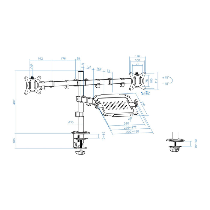EAN 8433281014480 - TooQ DB1202TN-B soporte para monitor 81,3 cm (32") Escritorio imagen 3