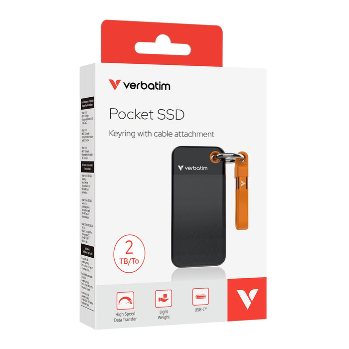 EAN 0023942321972 - Verbatim Pocket SSD 2 TB USB Tipo C 3.2 Gen 2 (3.1 Gen 2) Negro, Naranja imagen 1