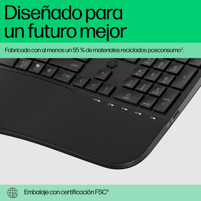 EAN 197498231174 - HP 680 Comfort Dual-Mode Keyboard teclado Hogar RF Wireless + Bluetooth Negro imagen 7