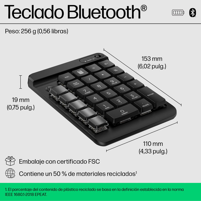 EAN 0197192769102 - HP 430 Programmable Wireless Keypad teclado Hogar Bluetooth Negro imagen 8