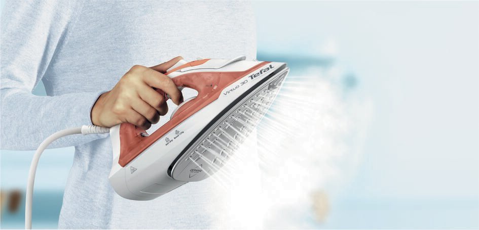 EAN 3121040092729 - Tefal Virtuo 30 FV2C40E0 plancha Plancha vapor-seco Suela de cerámica 2000 W Durazno, Blanco imagen 2