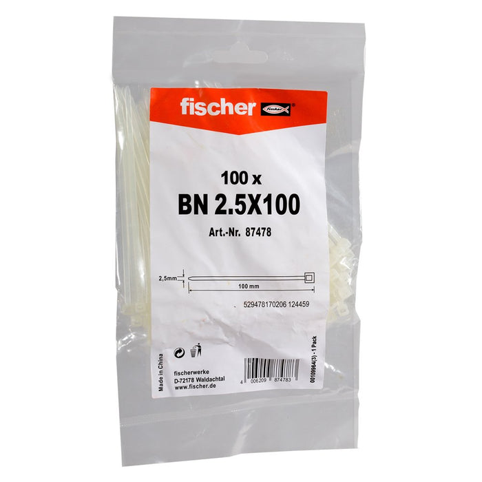 EAN 4006209874783 - Fischer 87478 presilla Brida tipo escalera Nylon Transparente 100 pieza(s) imagen 2