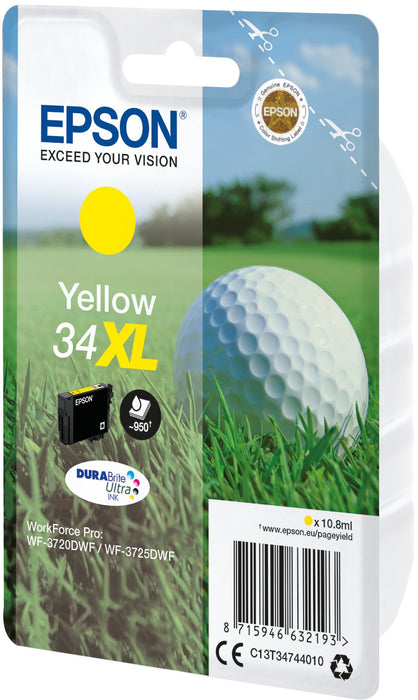 EAN 8715946632193 - Epson Golf ball C13T34744010 cartucho de tinta 1 pieza(s) Original Alto rendimiento (XL) Amarillo imagen 2