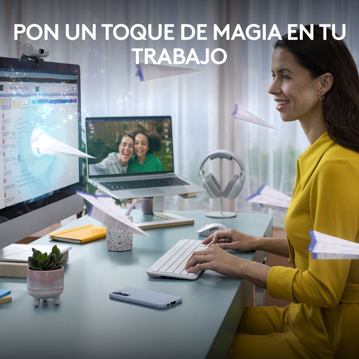 EAN 5099206120327 - Logitech 920-012596 teclado Ratón incluido Oficina RF Wireless + Bluetooth QWERTY Español Blanco imagen 7