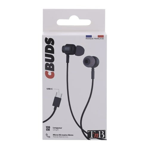 EAN 3303170105122 - T'nB C-Buds Auriculares Alámbrico Dentro de oído Llamadas/Música USB Tipo C Negro imagen 5