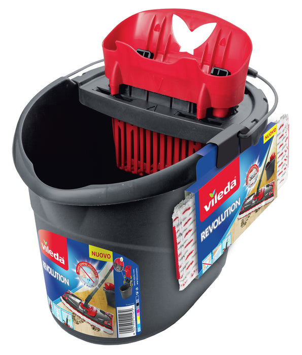 EAN 8001940011479 - Vileda SuperMocio Revolution Sistema mopa, fregona y cubo Tanque individual Negro, Rojo, Blanco imagen 1