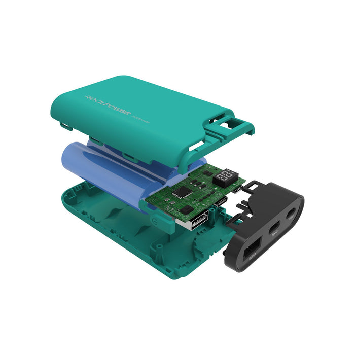 EAN 4040895004277 - RealPower PB-7500C 7500 mAh Negro, Verde imagen 5