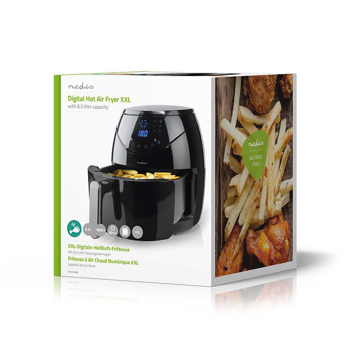 EAN 5412810334360 - Nedis KAAF250EBK freidora Sencillo 6,5 L Independiente 1800 W Freidora de aire caliente Negro imagen 17