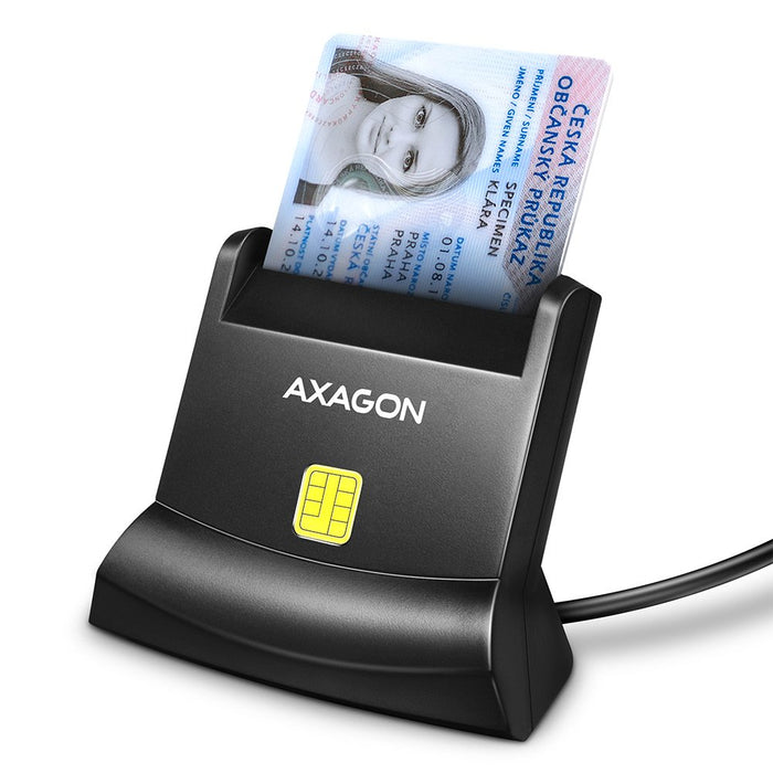 EAN 8595247907004 - Axagon Universal desktop USB contact Smart/ID card reader with long USB-A cable. Suitable for the eObanka imagen 1