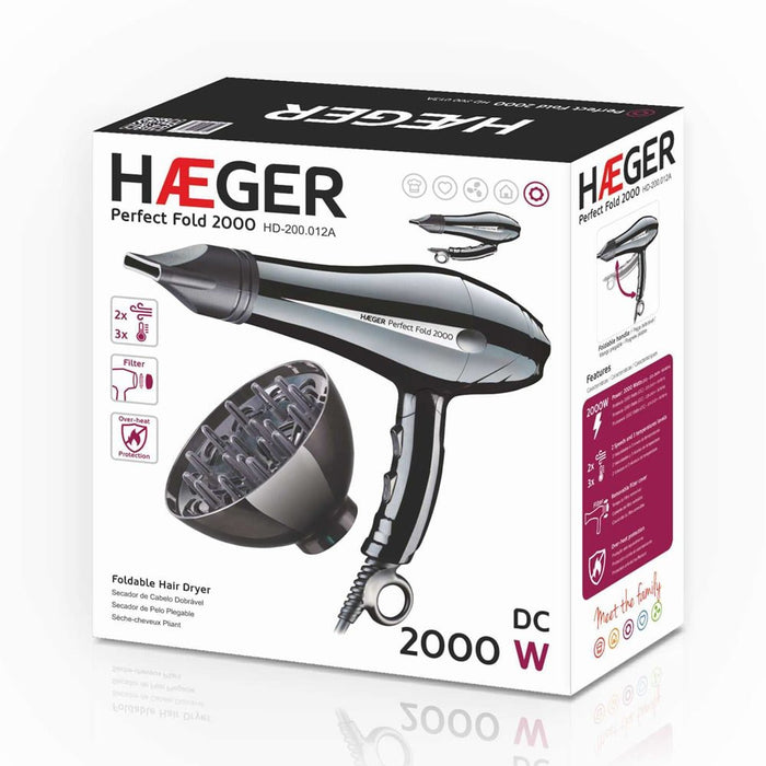 EAN 5608475012679 - Haeger HD-200.012A secador 2000 W Negro imagen 4