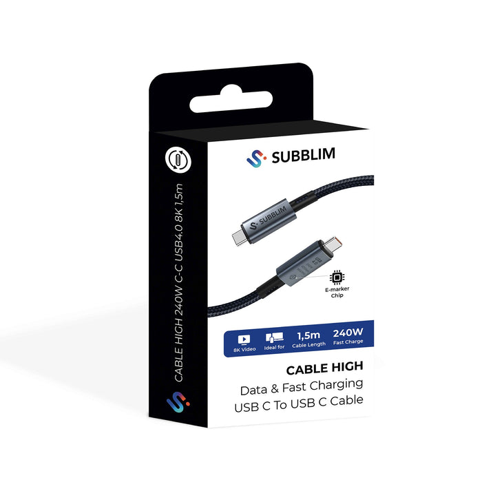 EAN 8436586743611 - SUBBLIM SUBCAB-C24010 cable USB USB4 Gen 3x2 USB C Negro imagen 6