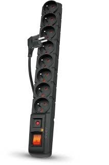 EAN 5904743368104 - HSK DATA acar S8 PRO Negro 8 salidas AC 230 V 1,5 m imagen 1