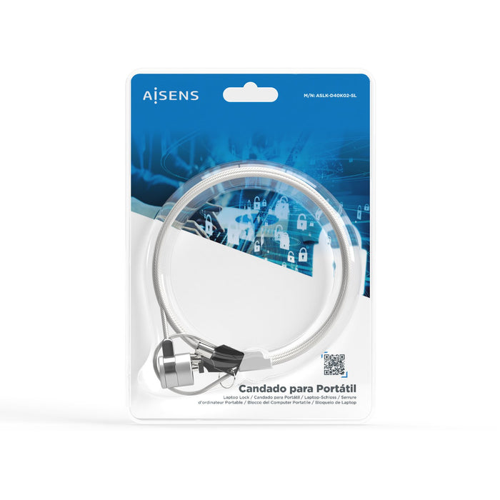 EAN 8436574707670 - AISENS ASLK-D40K02-SL cable antirrobo Plata 1,5 m imagen 5
