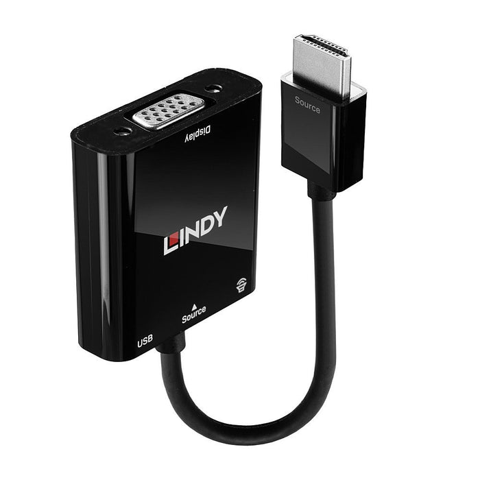 EAN 4002888382854 - Lindy 38285 adaptador de cable de vídeo 0,1 m HDMI tipo A (Estándar) VGA (D-Sub) Negro imagen 1