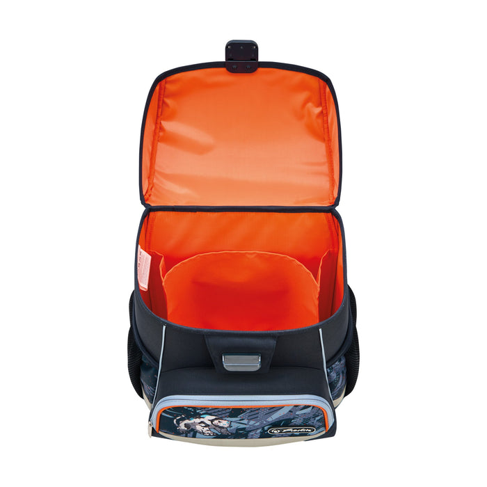 EAN 4008110397139 - Herlitz Loop Plus TechMech juego de mochila escolar Niño Poliéster Azul, Naranja imagen 3