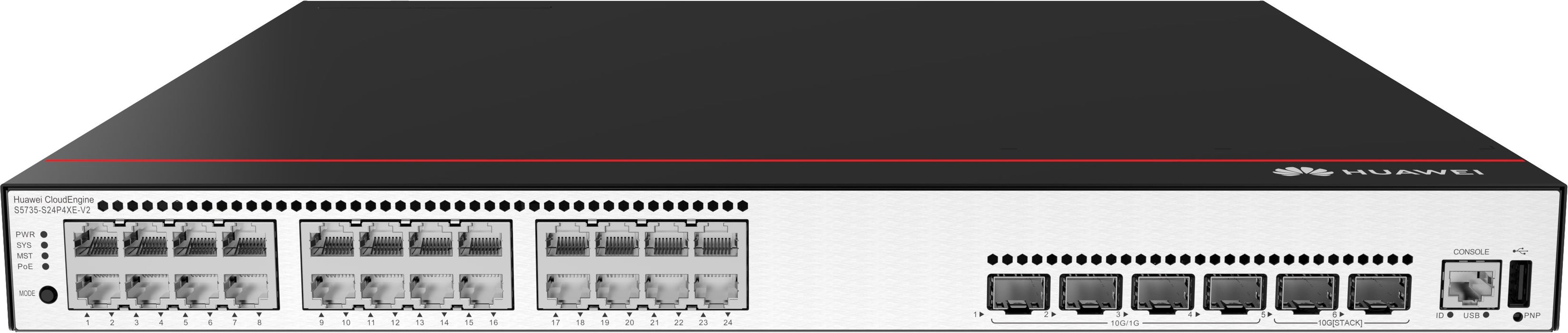 EAN 6901443422135 - Huawei S5735-S24P4XE-V2 Gigabit Ethernet (10/100/1000) Energía sobre Ethernet (PoE) 1U Negro, Metálico imagen 3